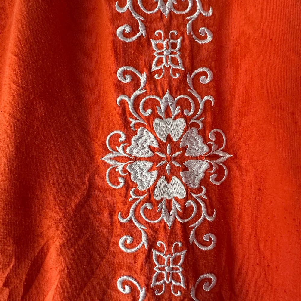 ✨ Roamans 2X Orange Embroidered Tunic Boho Peasant Top - Picture 2 of 10